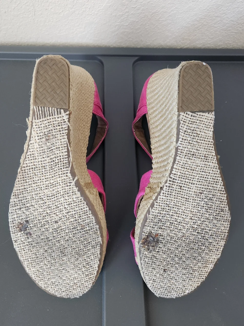 TOMS Women's Pink Espadrille Wedge Sandals